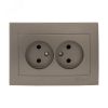 Валенсия лицевая панель розетка 2-местной б/з 10А кашемир с защ. штор. EKF ESR10-L-102-40