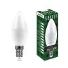 Лампа светодиодная LED 9вт Е14 теплый матовая свеча FERON 55078
