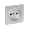Валенсия лицевая панель розетки 1-местной б/з 10 А сталь с защ. штор. EKF ESR10-L-022-30