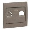Валенсия лицевая панель розетки Phone 1-местная графит EKF EST01-L-034-60