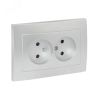 Валенсия лицевая панель розетка 2-местной б/з 10А сталь с защ. штор. EKF ESR10-L-102-30