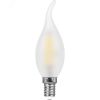 Лампа светодиодная LED 9вт Е14 теплый матовая свеча на ветру FILAMENT FERON 25959