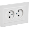 BRITE Розетка 2-местная без заземления без защитных шторок 10А в сборе РС12-2-БрАБ арктический белый IEK