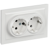 BRITE Розетка 2-местная с заземлением с защитными шторками 16А в сборе РСш12-3-БрБ белый