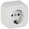 GLORY Розетка 1-местная для открытой установки с заземлением без защитных шторок 16А РС20-3-ХБм белый матовый IEK
