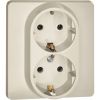 INSPIRIA Розетка 2-местная с заземлением без защитных шторок 16А в сборе слоновая кость