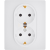 INSPIRIA Розетка 2-местная с заземлением с защитными шторками 16А в сборе белый