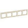 VALENA Рамка 5-местная слоновая кость (золотой штрих)