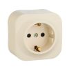 QUTEO Розетка 1-местная для открытой установки с заземлением с защитными шторками 16Аслоновая кость