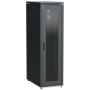 ITK LINEA N Шкаф сетевой 19" 47U 600х1000мм стеклянная передняя дверь задняя перфорированная черный