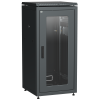ITK LINEA N Шкаф сетевой 19" 28U 600х800мм стеклянная передняя дверь черный