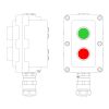 Взрывонепроницаемый пост управления из алюминия LCSD-02-B-MB-P1G(11)x1-P1R(11)x1-PBMB-ANP15BMB / 1Ex d IIB T5 Gb / Ex tb IIIC T95°С Db IP66