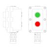 Взрывонепроницаемый пост управления из алюминия LCSD-02-B-MC-P1G(11)x1-P1R(11)x1-PCMB-KA3MHK / 1Ex d IIB T5 Gb / Ex tb IIIC T95°С Db IP66
