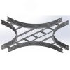 Крестообразный разветвитель для лестничного лотка НЛО 200х60х3000 радиус 600 мм, толщ. 1,5 мм, Сендзимир цинк OSTEC 035926