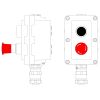 Взрывонепроницаемый пост управления из алюминия LCSD-02-B-MC-P1B(11)x1-P6R(11)x1-PCMB-KAEPM3MHK-26 / 1Ex d IIB T5 Gb / Ex tb IIIC T95°С Db IP66