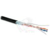 Кабель витая пара. экранированная F/UTP. категория 5. 2 пары (24 AWG). одножильный (solid). экран - фольга. внешний. PE. -40C – +60C. черный (500 м) Hyperline 236275