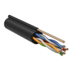 ITK Витая пара U/UTP кат.5E 4х2х24AWG solid LDPE c металлическим тросом 1,2мм черный (305м)