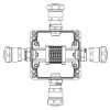 Взрывозащищенная клеммная коробка из полиэстера TBE-P-03-(6xCBC.2)-1xANP22BMB(A)-1xANP22BMB(B)-1xANP22BMB(C)-1xANP22BMB(D)1Ex e IIC Т5 Gb /Ex tb IIIC T95°C Db IP66/КЗ