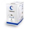 Кабель витая пара FTP-4P-Cat.5e-SOLID-LSZH-GY экранированная FTP (F/UTP), категория 5e, 4 пары (24 AWG), одножильный, серый, экран - фольга, LSZH, нг( Cabeus FTP-4P-Cat.5e-SOLID-LSZH-GY