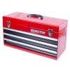 Ящик инструментальный, 3 ящика и отсек, красный King Tony 87401-3