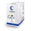 Кабель витая пара UTP-4P-Cat.5e-SOLID-BK UTP (U/UTP), категория 5e, 4 пары (24 AWG), одножильный, PVC нг(А)-LS, черный (305 м), системная гарантия 25  Cabeus UTP-4P-Cat.5e-SOLID-BK