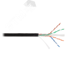 Кабель U/UTP 4 пары, Кат.6, одножильный, мед, внеш, PE до -40C, черный, 305м NETLAN EC-UU004-6-PE-BK