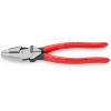 Плоскогубцы электромонтера Linemans Pliers резка - проволока средней твердости 46мм твердая проволока 3мм L=240мм черные обливные рукоятки Knipex KN-0901240