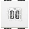 LL Разъем для зарядки 2хUSB белый BTicino N4285C2