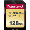 Карта памяти 128GB SD 500S UHS I, SDXC, 95 МБ/с, Class 10 Transcend TS128GSDC500S