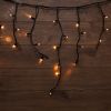 Гирлянда Айсикл Бахрома светодиодная 5х0,7 м, с эффектом мерцания, 152 LED, черный провод каучук, теплое белое свечение Neon-Night 255-306