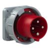 Вилка встраиваемая прямая 63А/400V/3P+E/IP67, фланец 100x100 PCE 634-6