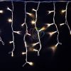 Гирлянда Айсикл Бахрома светодиодный, 4,0 х 0,6 м, белый провод каучук, 230 В, диоды белые, 128 LED Neon-Night 255-205