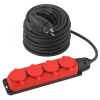 Удлинитель силовой UK-4e-3x1,5-30m-IP44(KG) с заземлением 4 розетки каучук 30м КГ 3х1,5мм2 IP44 ЭРА Б0057588