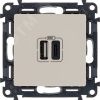 Valena LIFE.Зарядное устройство с двумя USB-разьемами тип А-тип С 240В/5В 3000мА.С лицевой панелью.Цвет Слоновая кость LEGRAND 753206