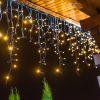 Гирлянда Айсикл Бахрома светодиодная 3,2х0,9 м, 120 LED, черный провод каучук, теплое белое свечение Neon-Night 255-216