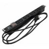 Блок розеток для 19д шкафов горизонтальный с выключателем Hyperline SHE19-8IEC-S-2.5EU