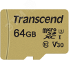 Карта памяти 64GB MicroSD 500S UHS I, SDXC, V30, U3, 95 МБ/с, Class 10 Transcend TS64GUSD500S