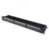 Панель коммутацинная кат.5е, FTP, 19', 1U, 24хRJ45, 568A/В, черный DATAREX Datarex DR-4101