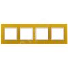 Рамка на 4 поста, стекло, Эра Elegance, жёлтый+бел, 14-5104-21 ЭРА Б0034530