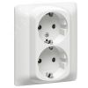 Galea Life Розетка с заземлением 2х2К+З со шторками белый PRO21 немецкий стандарт LEGRAND 771031
