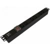 Блок розеток для 19д шкафовгоризонтальныйс выключателем Hyperline SHE19-6IEC-S-IEC