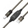 Кабель USB 2.0 AM на BM, 15 м., активный, с усилителем сигнала, кабель для доп.питания Greenconnect GCR-53778