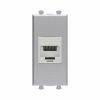 Компьютерная розетка RJ-45 без шторки модульная, кат.6А экранированная, &quot;Avanti&quot;, &quot;Закаленная сталь&quot;, 1 модуль