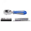 Набор вставок (бит) и головок с трещоткой 1/4', TORX, HEX, PH, 21 предметов King Tony 2501MR