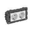 Розетка двойная 0° Modul45connect с з/к, 250 В, 16A (белый) OBO Bettermann STD-D0C8 RW2