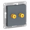 Аудиорозетка ATLASDESIGN двухместная грифель SE (Systeme) ATN000787