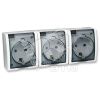 15 Aqua Розетка тройная 2Р+Е Schuko с крышками полупр. IP54 16А 250В винтовой зажим S15A белый Simon 1594437-030