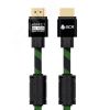 Кабель HDMI 2.1, Ultra HD 19М на 19М, 2 м., AL черный-зеленый нейлон, ферритовые кольца Greenconnect GCR-51834