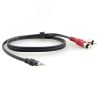 Кабель аудио Jack 3.5 мм. M на 2RCA M, 4.6 м., черный Kramer C-A35M/2RAM-15
