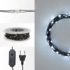 Гирлянда светодиодная Роса с контроллером 30м 300LED белый IP20 230В зеленый провод Neon-Night 303-275